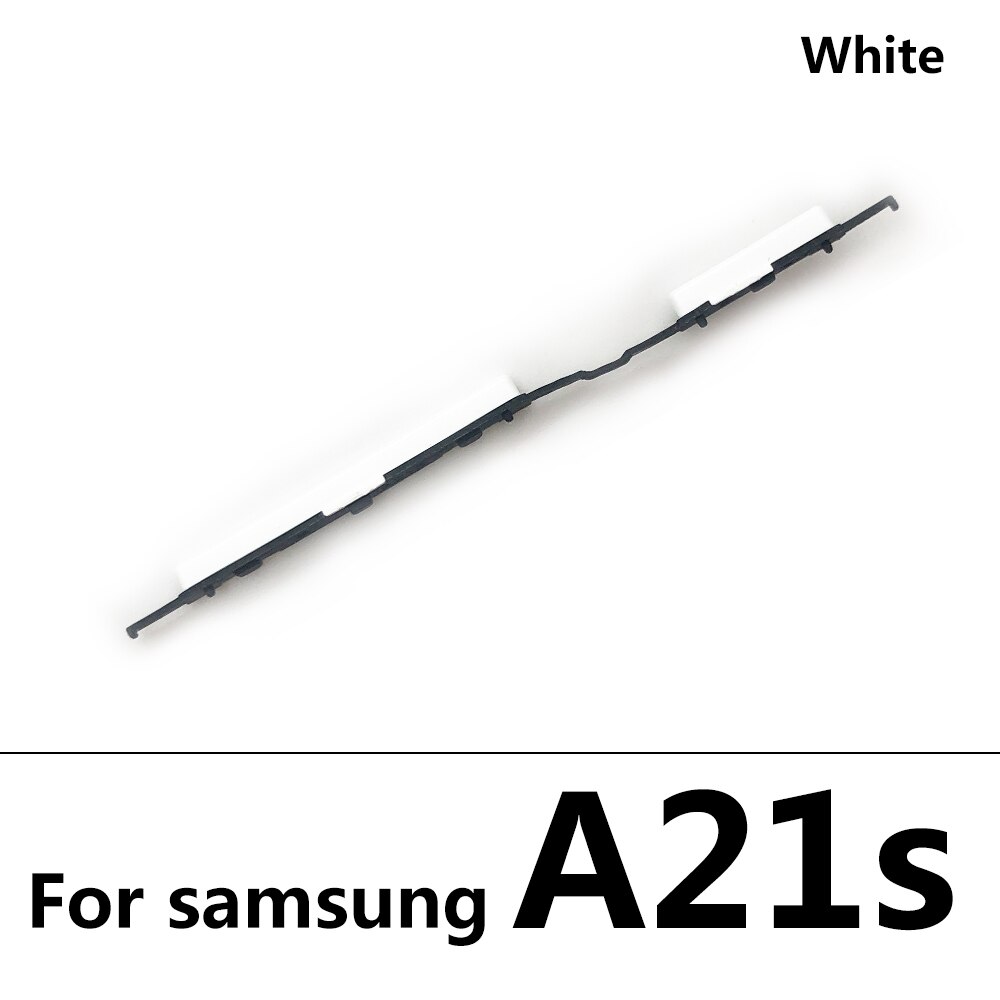 Nueva tecla de encendido lateral + botón de volumen para Samsung A10S, A20S, A21S, A30S, A50S, pieza de repuesto, accesorios de teléfono móvil: A21S White