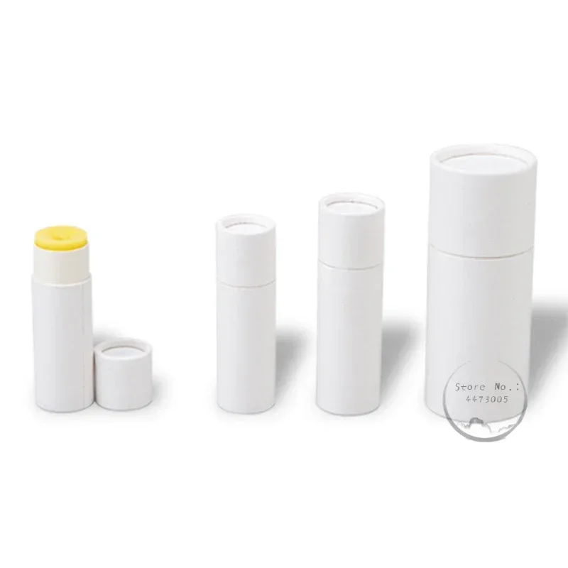 50PCS Kraft Paper Push Up Tubes Cylindrical Packaging Lip Balm Paper Tube Biodegradable Cardboard Cosmetic Deodorant Container: Plastic /  Light Yellow / 40ml