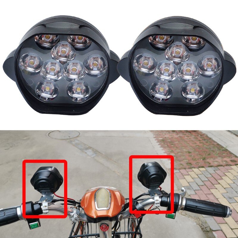 12v/24v/48v/60v/64v/72v/84v led motorcykel lommelygte forlygte kraftig kørespot til elcykel scootere