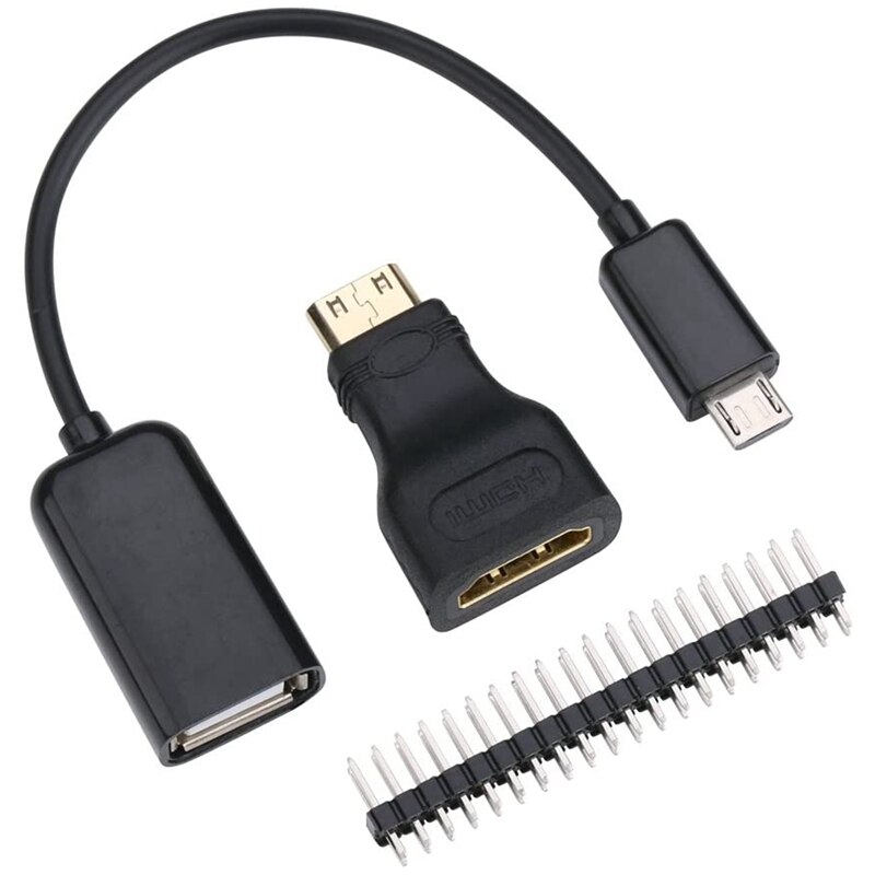 for Raspberry Pi Zero Case with Heat Sink and 3 in 1 Adapter Kit Compatible with Raspberry Pi Zero W