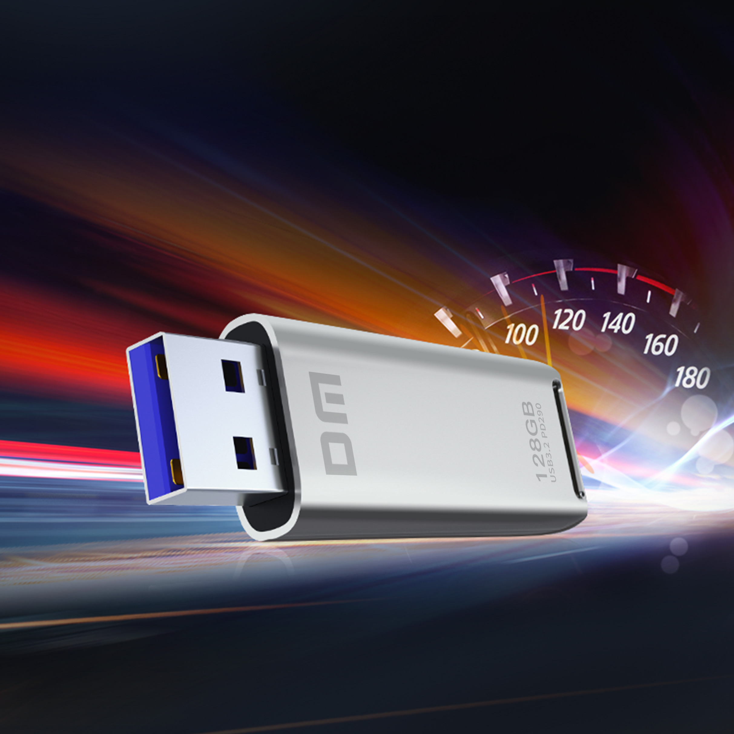 DM PD290 SuperSpeed USB3.2 Flash Drive - Shockproof Metal + PC Shell, Cross-Platform (Win/Mac/Linux)