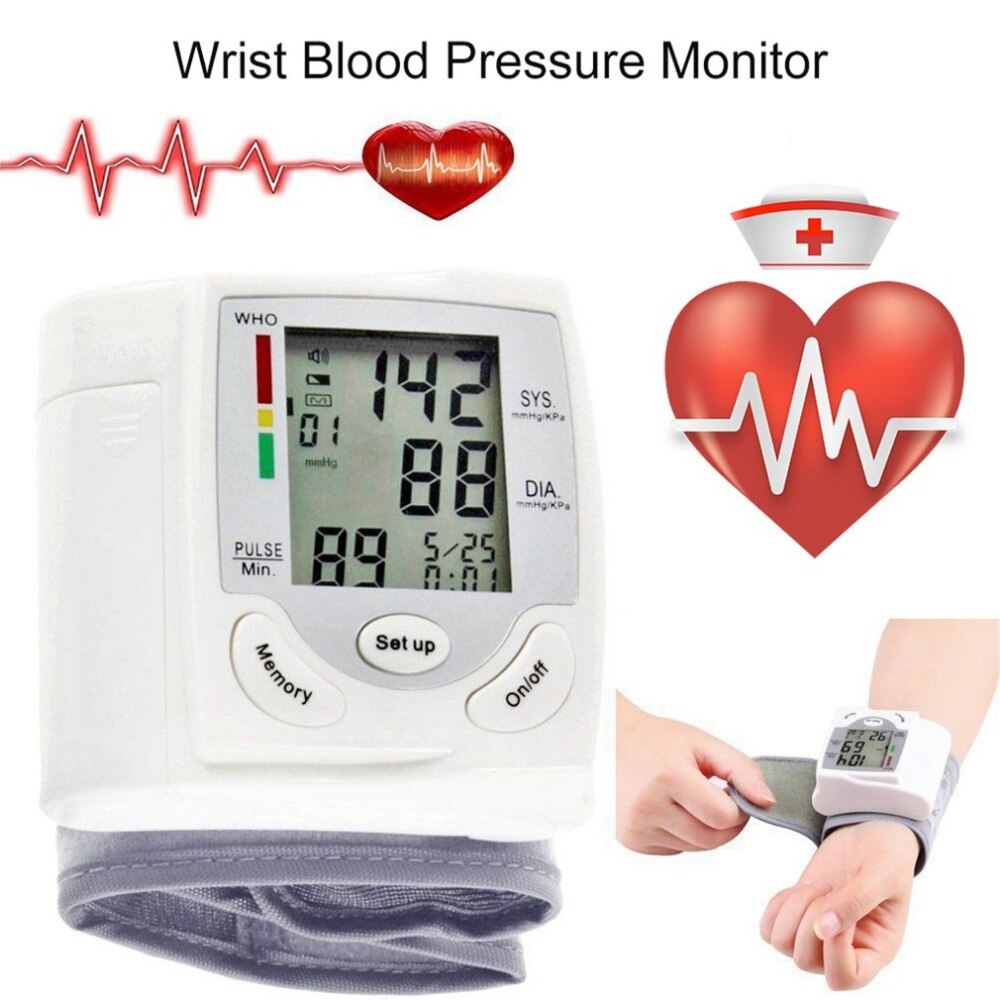 Automatische Bloeddrukmeter Digitale Lcd Display Pols Bloeddrukmeter Hartslagmeter Tonometer Oximeter Thermometer
