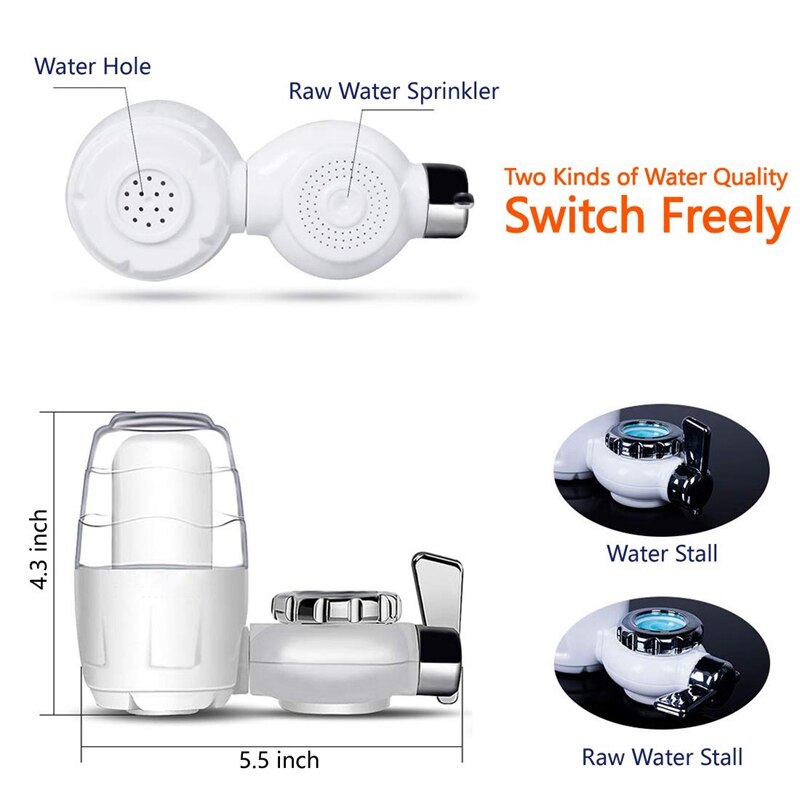 Kraan Water Filter,Water Filter Systeem Met Actieve Kool, Adsorberen Schadelijke Zware Metalen En Sedimenten, past Meest Standaard Fauce