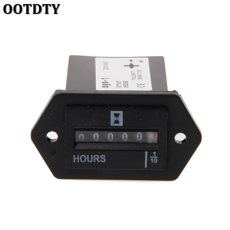 OOTDTY Generator Verzegelde Urenteller Teller Tractor Truck Urenteller Rechthoek DC 10 V-80 V voor Boten Vrachtwagens tractoren Cars