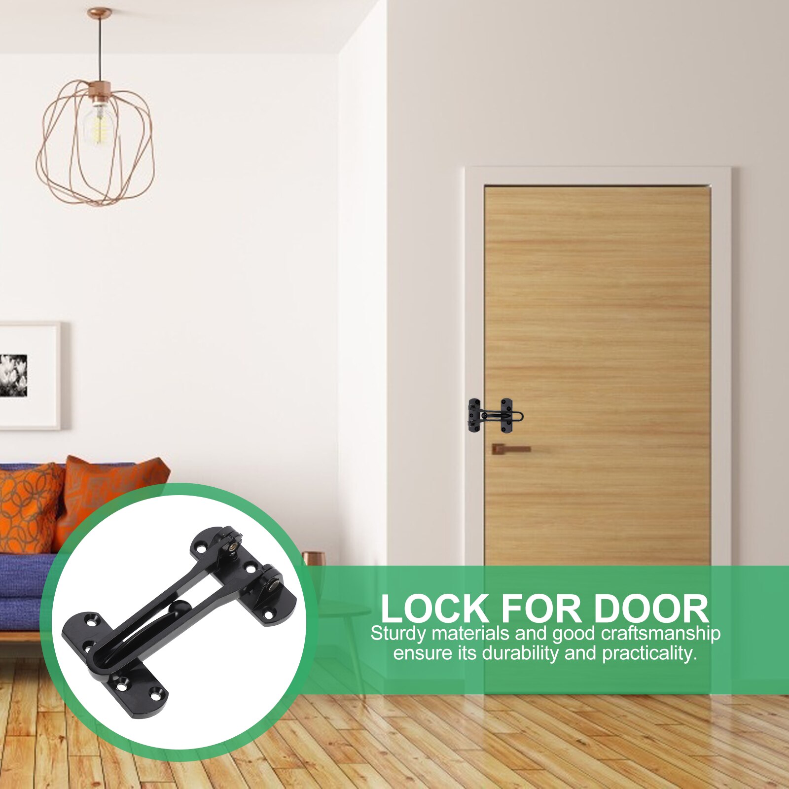 Swing Bar Door Lock Practical Door Lock Zinc Alloy Lock