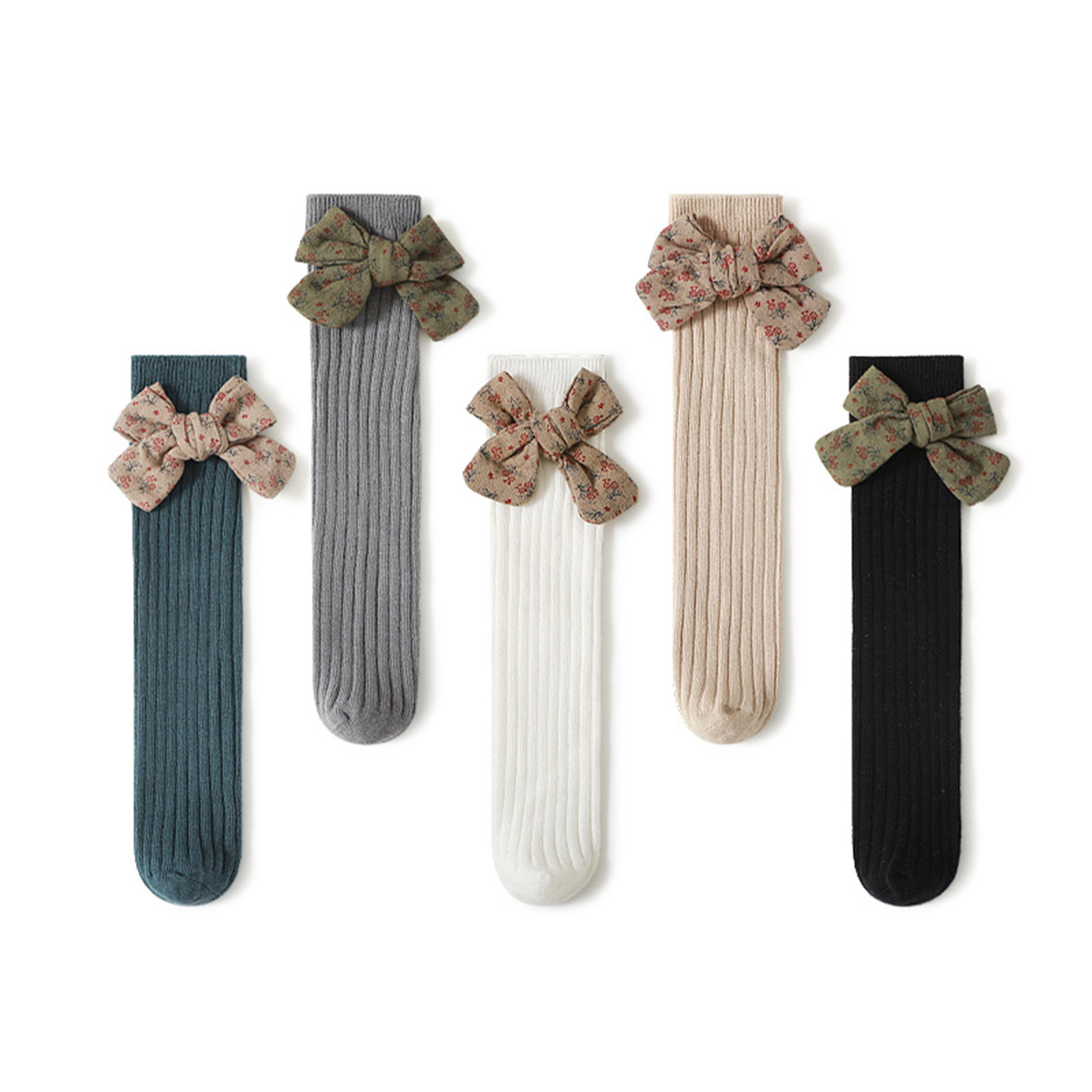 Baby Kids Infant Mädchen Stricken Socken Hohe Rohr Anti-Slip Bottom Cartoon Rippen Weiche Baumwolle Bowknot Home Atmungsaktive Kleinkind socke