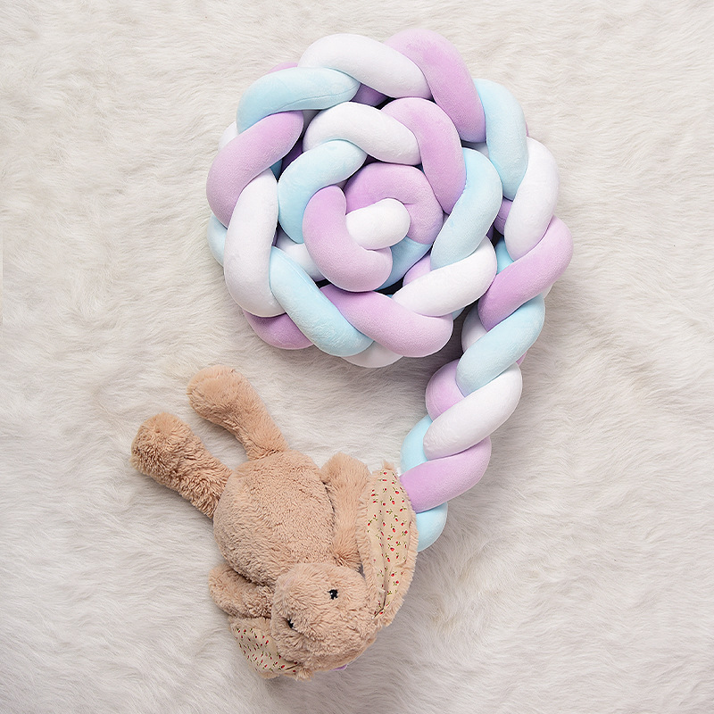3M Länge Baby Bett Stoßstange Knoten Bett Bettwäsche für Neugeborene Baby Nestchen Knoten Geflecht Krippe Schutz Zimmer Dekor: 2