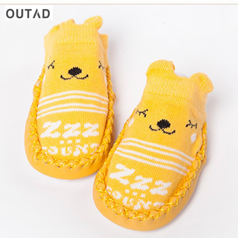 OUTAD Baby Socks Shoes With Rubber Soles Infant Sock Hotborn Autumn Winter Children Floor Socks Shoes Anti Slip Soft Sole Socks