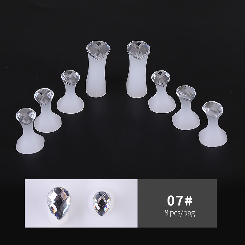 8Pcs Nail Art Toe Separator Flower Heart Pearl Diamond Silicone Foot Toes Separators Silica Gel Finger Toe Spreader: Army Green