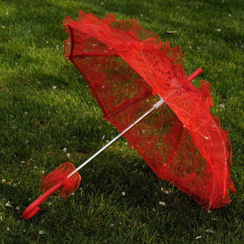 50/60cm Holzgriff Spitze Handwerk Regenschirm Promi schwarz Spitze Regenschirm Sonnenschirm Hochzeit Fotografie Braut Regenschirm Dekor: dunkel khaki