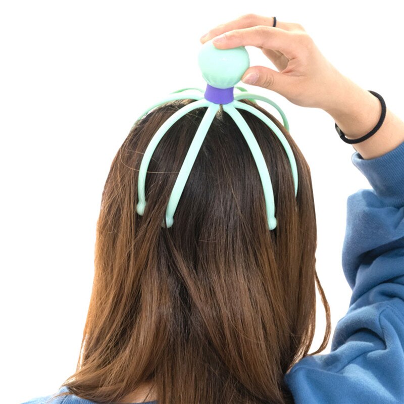 Masseur de tête de poulpe, Relaxation du cuir chevelu, soulagement du corps, élimination de la Tension musculaire, fatigue, Instrument de massage de tête en métal