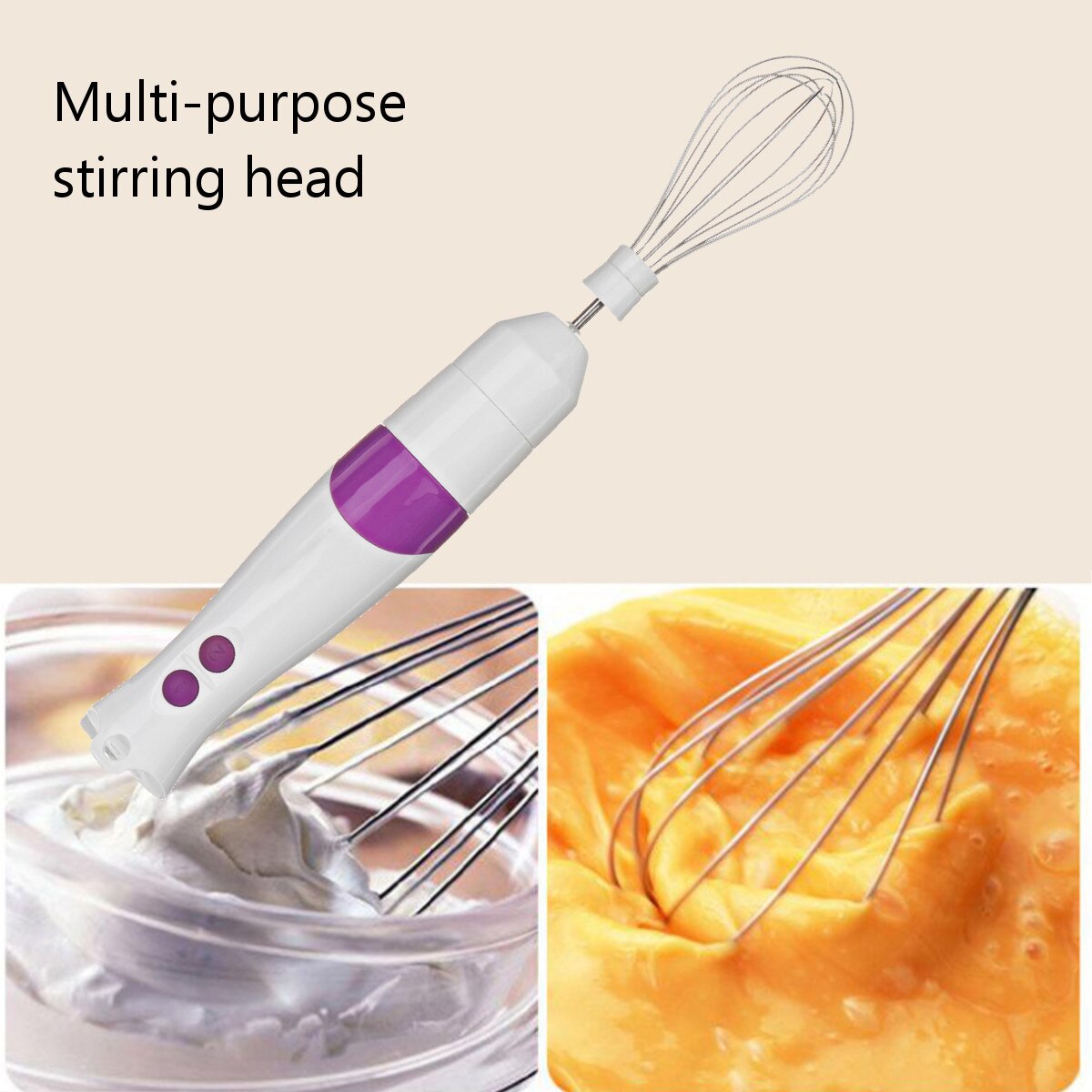 4-in-1 Stainless Steel 300W Immersion Hand Stick Blender Mixer Vegetable Meat Grinder 500ml Chopper Whisk 800ml Smoothie Cup