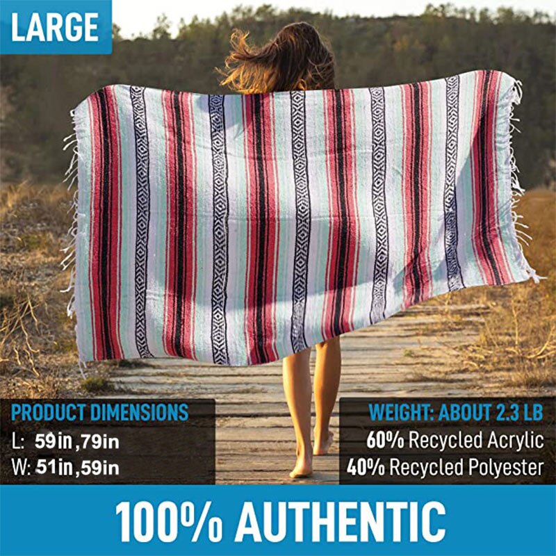 Geometric Fringed Style Blanket Woven Fringed Beach Towel Blanket Beach Blanket Picnic Mat Yoga Cotton Blanket Mexican Blanket