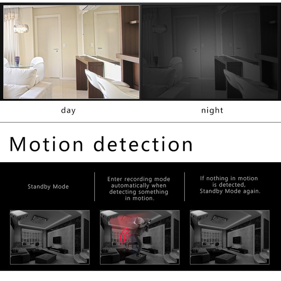 Wsdcam — Mini caméra de sécurité XD IR-CUT, 1080 HD, caméscope miniature avec détecteur mouvement et vision nocturne, vidéo numérique