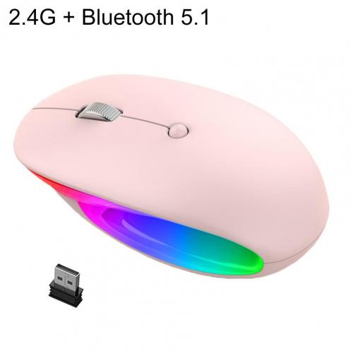 Kabellose bluetooth-maus mit rgb-beleuchtung, wiederaufladbar, leise, ergonomisch, led-hintergrundbeleuchtung, ideal für laptops und pcs.: Upgradeversionfarbe 6
