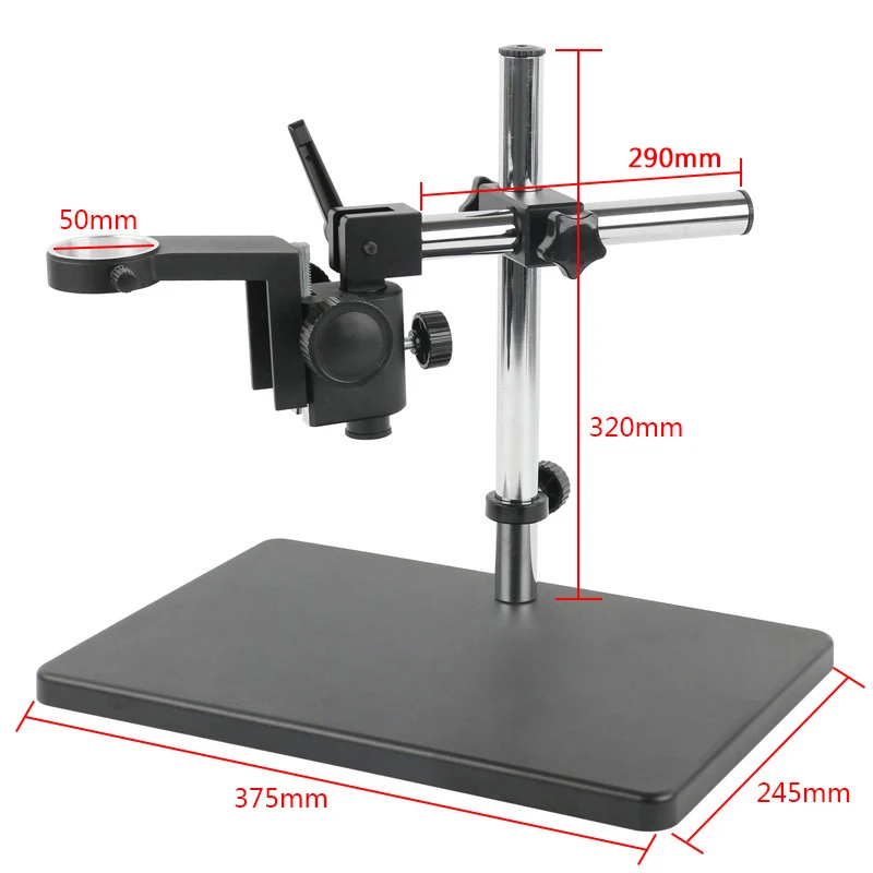 50mm Focusing Zoom Monocular Video Microscope Multi Axis Adjustable Boom Table Working Stand Holder Support For HDMI USB Camera: Orange