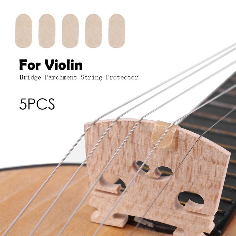 5pcs Bridge Parchment String Protectors for E String Violin Viola Parts Musical Instruments Accessories Violin String Protector
