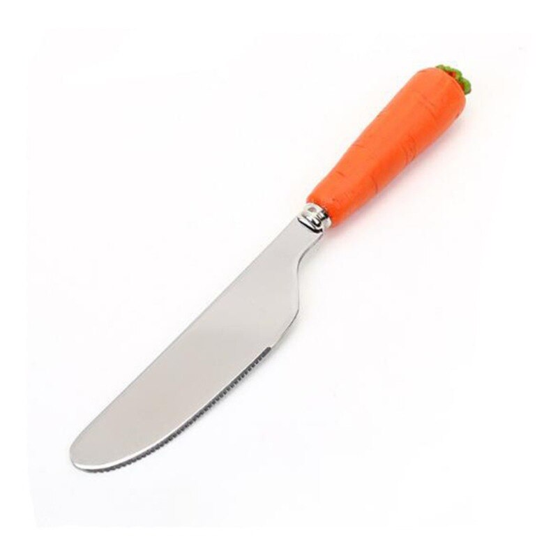 Baby Gadgets Tableware Set Children Utensil Stainless Steel Toddler Dinnerware Cutlery Cartoon Infant Food Feeding Spoon Fork: Carrot Knife
