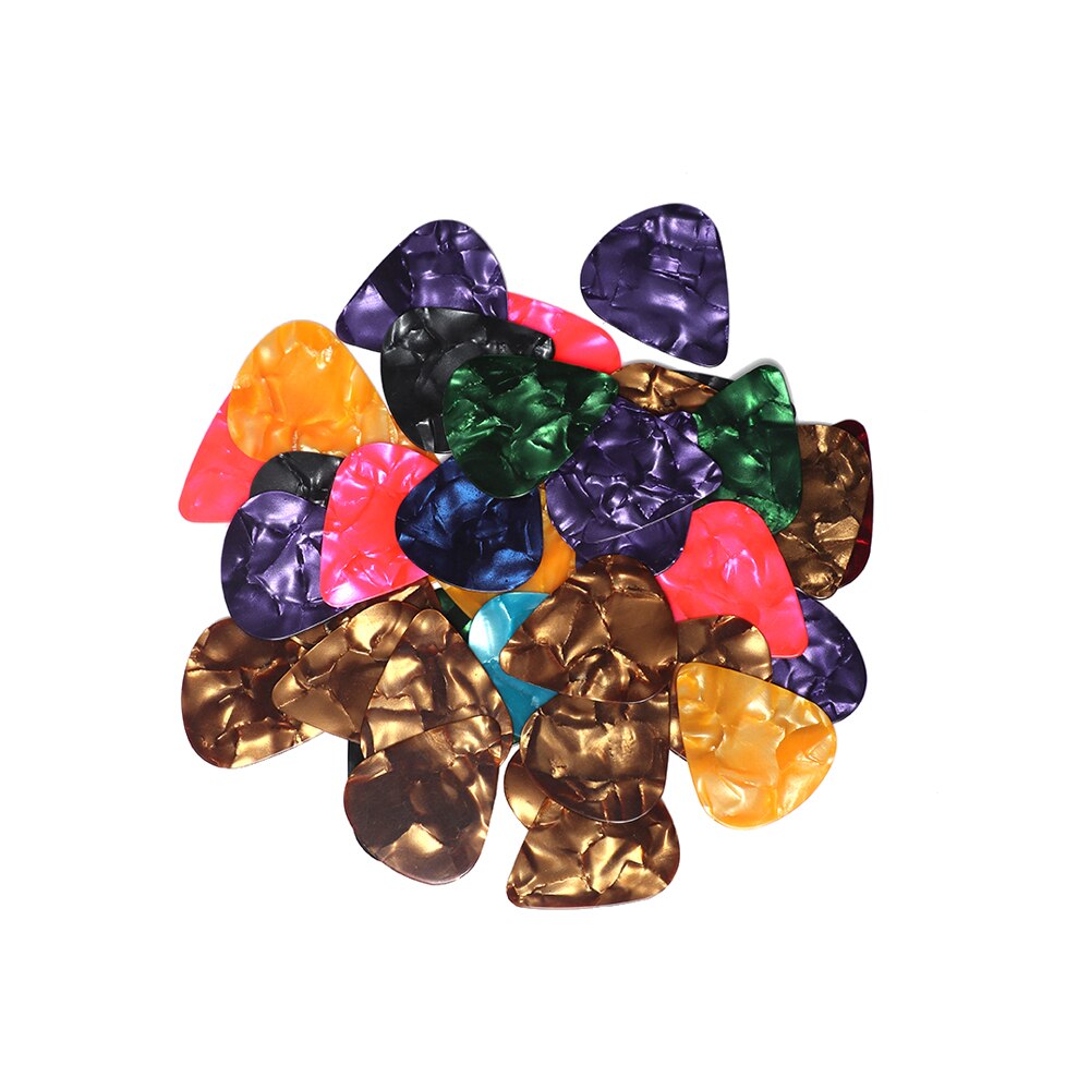30Pcs Celluloid Picks Guitar Picks Acoustic Electric Plectrums Celluloid 0.46mm 0.71mm 0.96mm Assorted Guitars Accessories