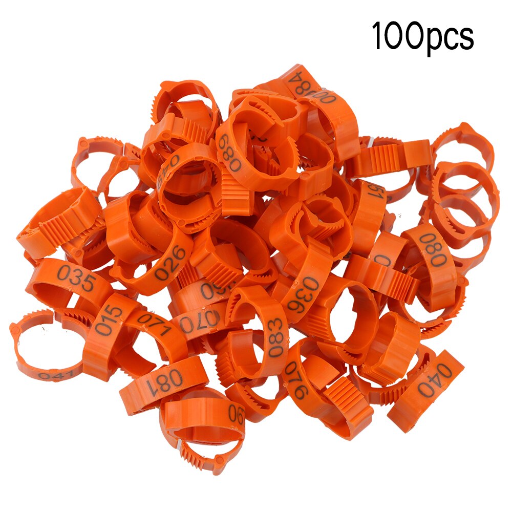 HILIFE For Chicken Duck Pigeon Color Randomly Foot Ring Buckle Ring Leg Digital Label Adjustable 100Pcs/set