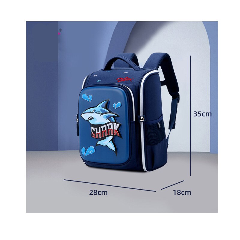 Top Shark School Bags for Boys Primary Backpacks Grade 1 Girls Pink Princess School Backpacks for Kids Mochila Infantil: blue shark