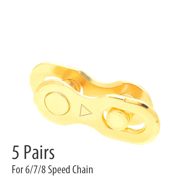 5 Pairs Universal Bike Connecting Chain Quick Link Connector Bicycle Missing Link 6 7 8 9 10 11 12 Speed Silver Golden Oil Slick: 6-7-8S Gold