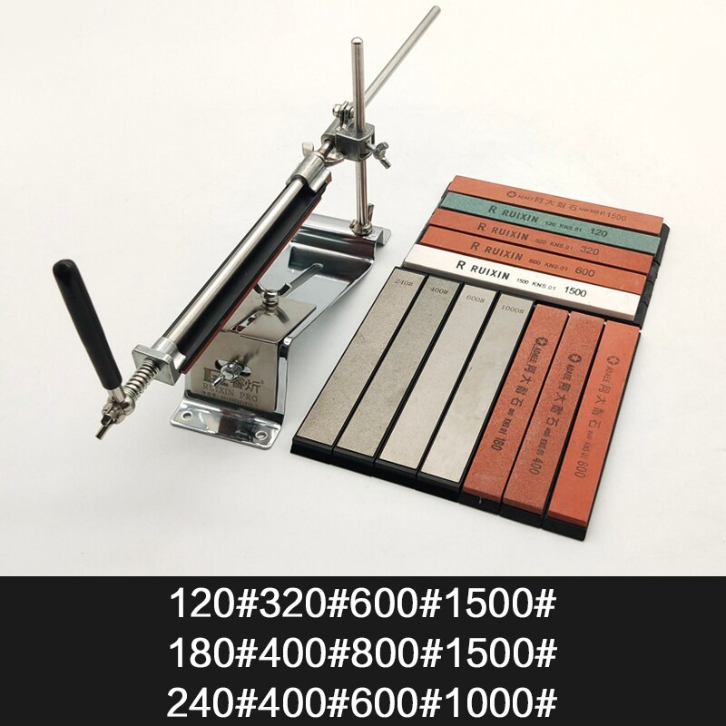 Ruixin Pro iii Sharpening System diamond sharpening stone whetstone Knife Sharpener Angle Guide Kitchen Accessories: set-H