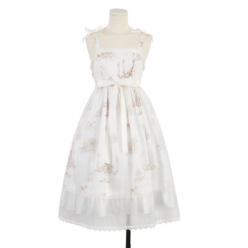 Lolita JSK robe chemise ensemble fille Kawaii femmes haut bretelles gothique thé fête doux Vestidos victorien mignon longue Loli robe pour les femmes: Dress / S