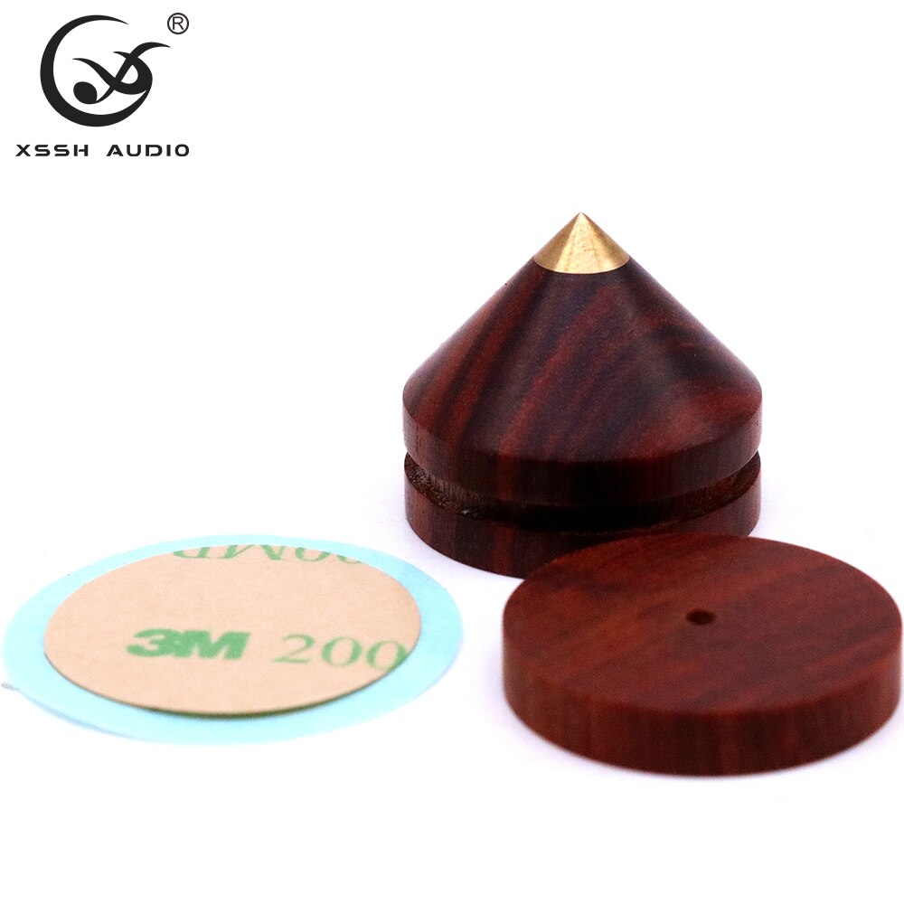 Wood Speaker Isolation Feet XSSH Audio YIVO HiFi Shock Absorber Brass Cone CD Amplifier Speaker Spike Feet Stand Spikes