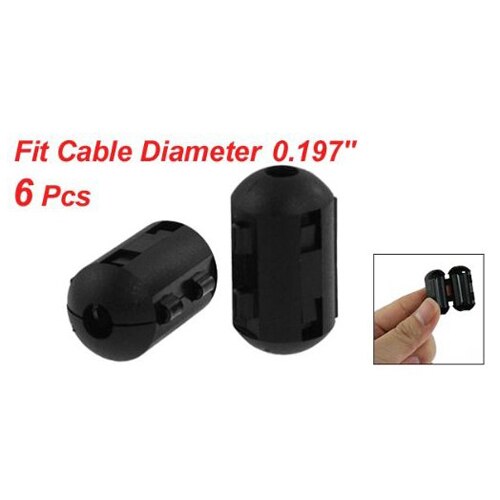 Filtro de núcleo de ferrita de ruido EMI RFI para Cable de 5mm, 6 uds.