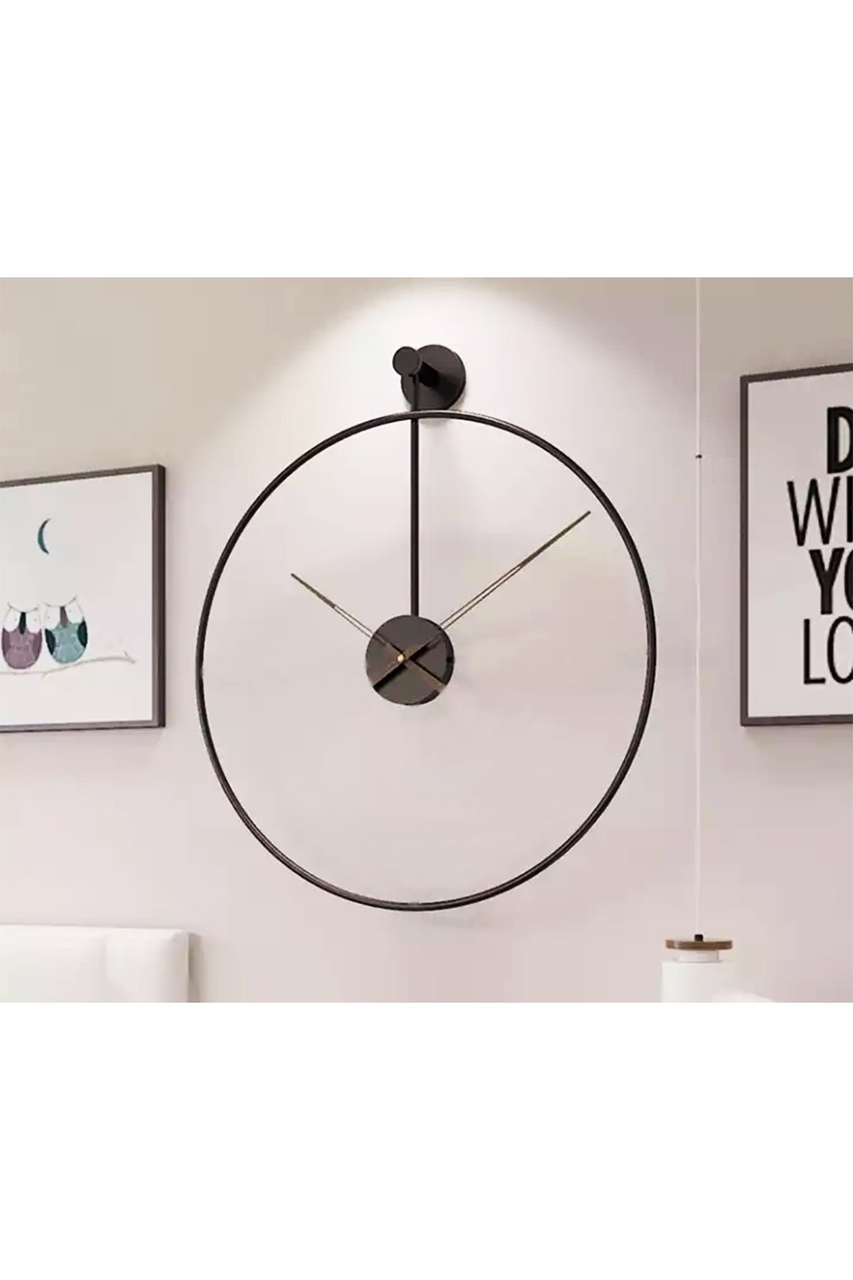 Black Special Pendulum Lux Wall Clock Metal For Home Office 60 Cm Diameter For Home Office Made In Turkey Fast