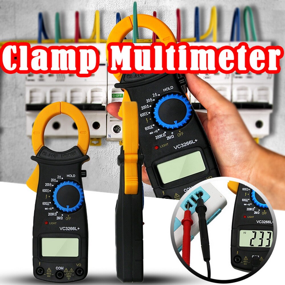 Electrical Multimeter Tester Digital Clamp Voltmeter Meter Current Clamp Ammeter AC DC Voltmeter Tester Electrical FireWire: VC3266L no battery