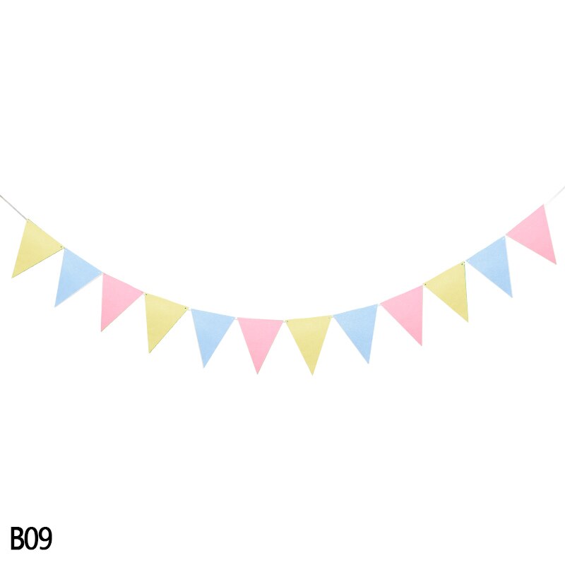 2.5m 12 flaggor bunting banderoller vimpel non-woven girlander flaggor baby shower bröllopsfest vimplar hängande girlander dekor tillbehör: B09