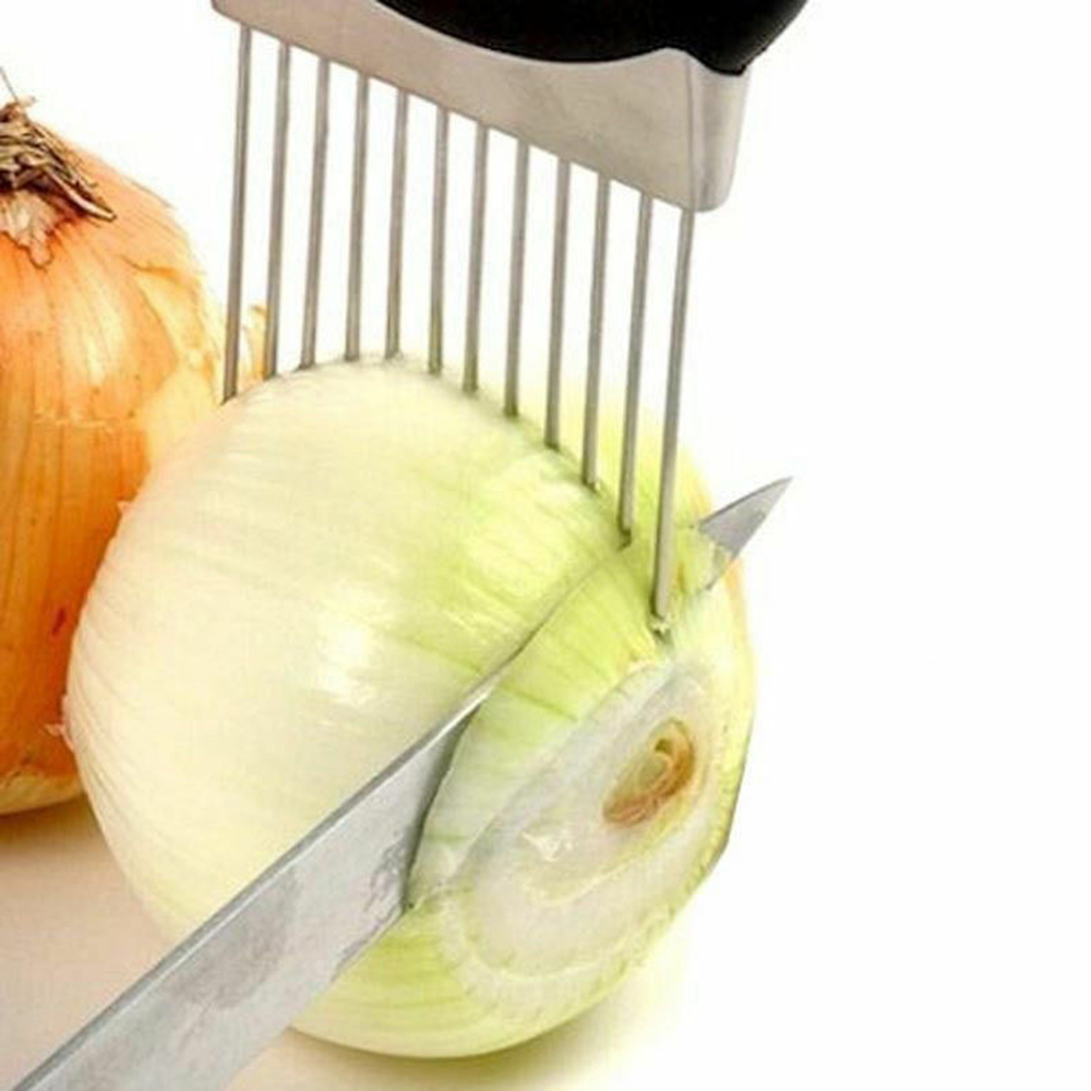Vegetabilsk frukt biff løkskiver skjæreholder skiver kutter rustfritt stål kjøttnål