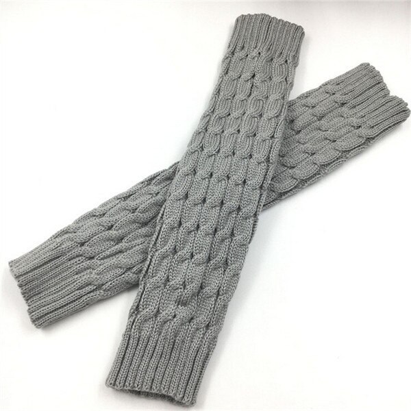 Herbst Und Winter Frauen Stulpen Kapron Hanf Blumen Kniepolster Bein Wärmer Weibliche Mädchen Haufen Haufen Socken Sport Sicherheit: hell grau