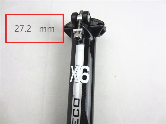 Cykel saddelpind mtb/road bike carbon sadelpind carbon fiber cykel sadelpind 27.2 30.9 31.6 mm: Himmelblå