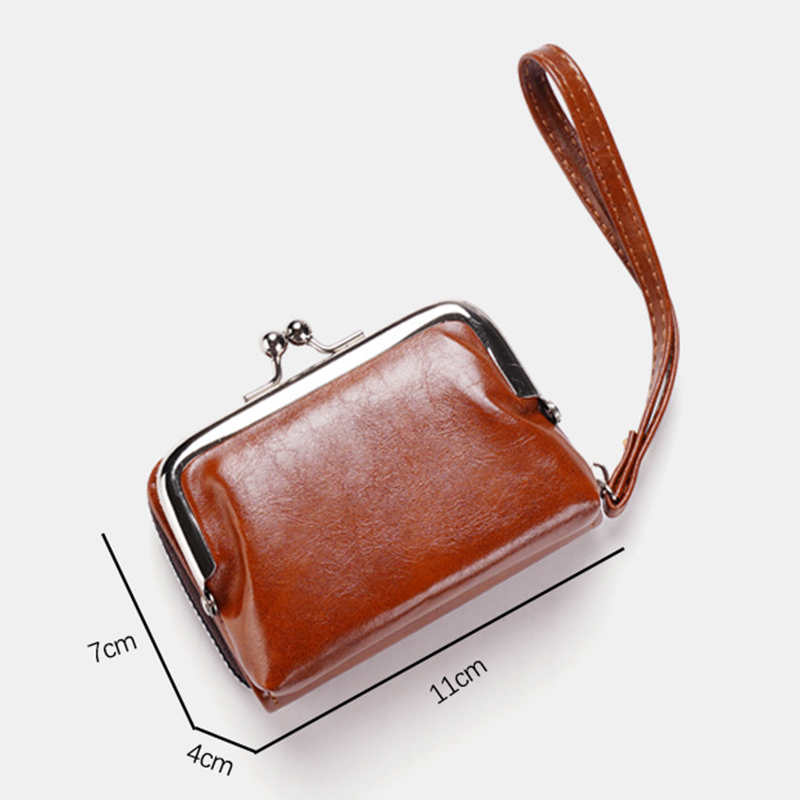wallet, ladies' bag, buckle, coin purse, zipper clip bag, mini handbag, multi card slot, in stock
