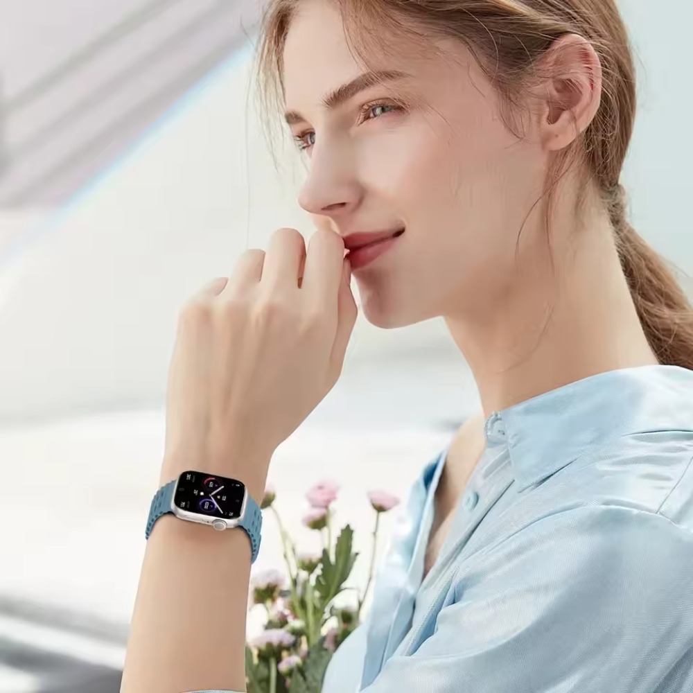 Bracelet en Silicone Souple pour Apple Watch Ultra 2/1, Confortable et Respirant, 49mm 10 46mm 9 8 7 45mm IWatch 6 5 4 SE 44mm