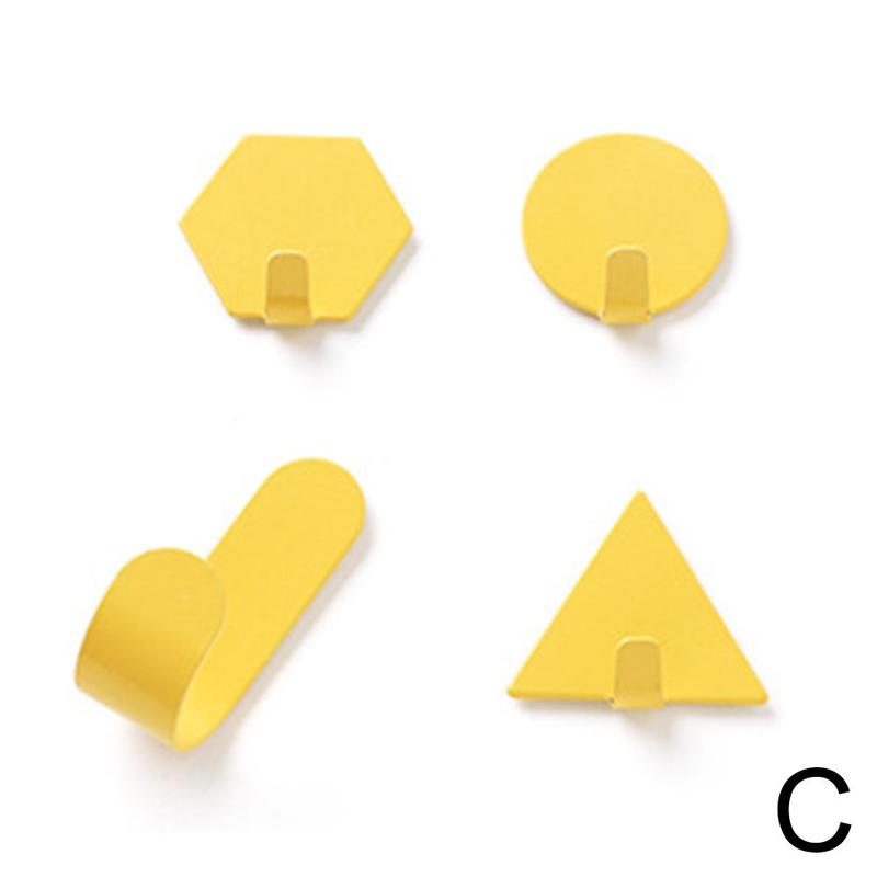 4 stuks/set hangers deur achter kapstok scandinavische stijl sleutelhanger slaapkamer wandhaak hangers voor kleding: C