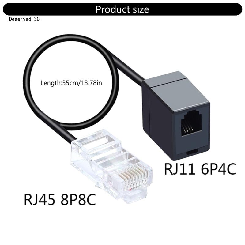 Solid RJ45 Ethernet to RJ11 Landlines Converter Adapter Cable Office Accessory