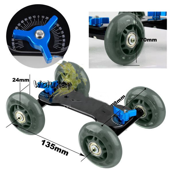 SLR camera car camera slider track car ultra-silent desktop mini four-wheel track car T18