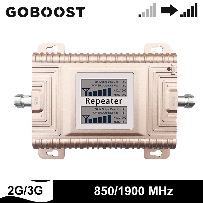 GOBOOST CDMA 850 PCS 1900 MHz Dual Band Signal Booster 2g 3g Network Cellular Amplifier Band 2 Band 5 Cell Phone Repeater