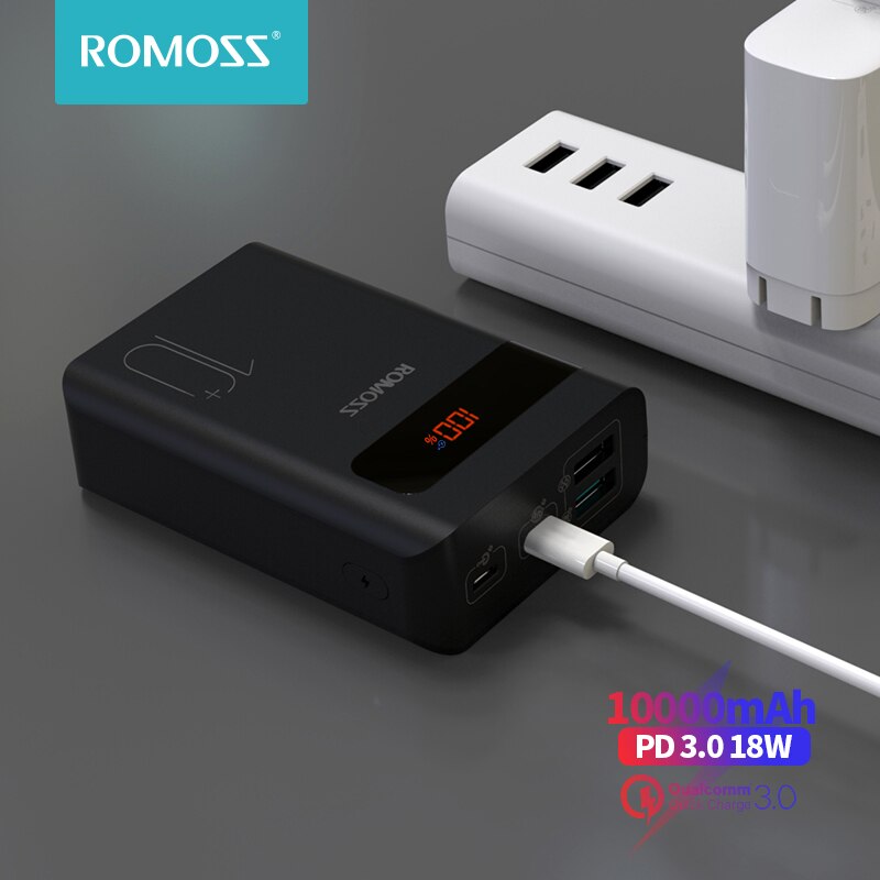Romoss Sense4PS + Power Bank 10000Mah Type-C Pd 3.0 Snel Opladen 10000Mah Powerbank Draagbare Externe Batterij voor Iphone Xiaomi