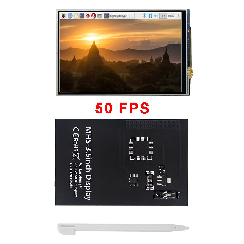 3.5 Inch Raspberry Pi 4 Touch Screen 320X480 Spi Lcd 5 50 Fps Display + Abs Case + koelventilator Voor Raspberry Pi 4 Model B/3B +/3B