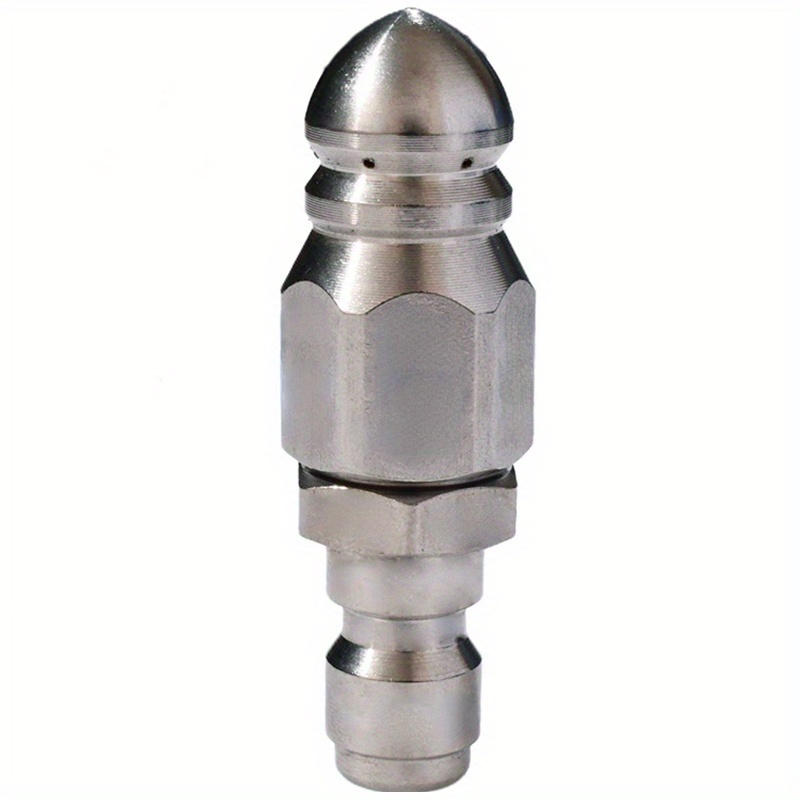 Boquilla rociadora de alta presión con chorro de agua, alcantarillado limpio, lavadora a presión de acero inoxidable de 1/4 ", herramienta de boquilla de manguera de drenaje de enchufe rápido