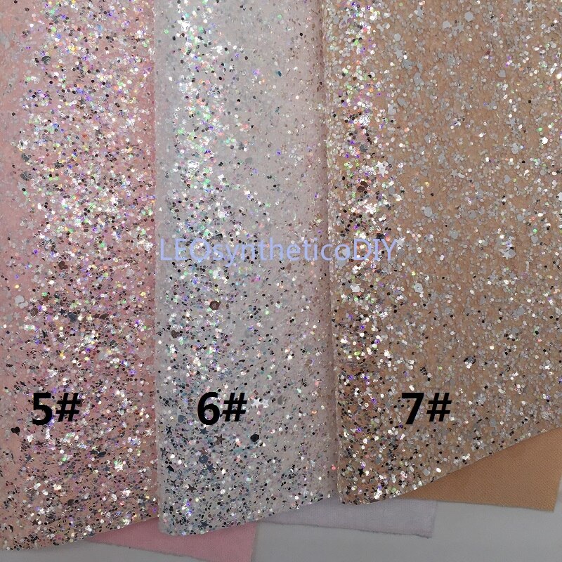 1pc 21 x 29cm dikke glitterleer met sterren en hartjes voor het maken van strikken accessoires leosyntheticodiy  t113