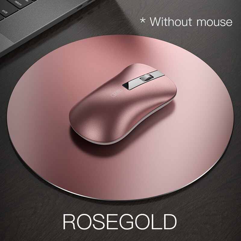 Metal Aluminum Mouse pad Mat Hard Smooth Magic Thin Mousead Double Side Waterproof Fast and Accurate Control for Office Home: Rose Gold