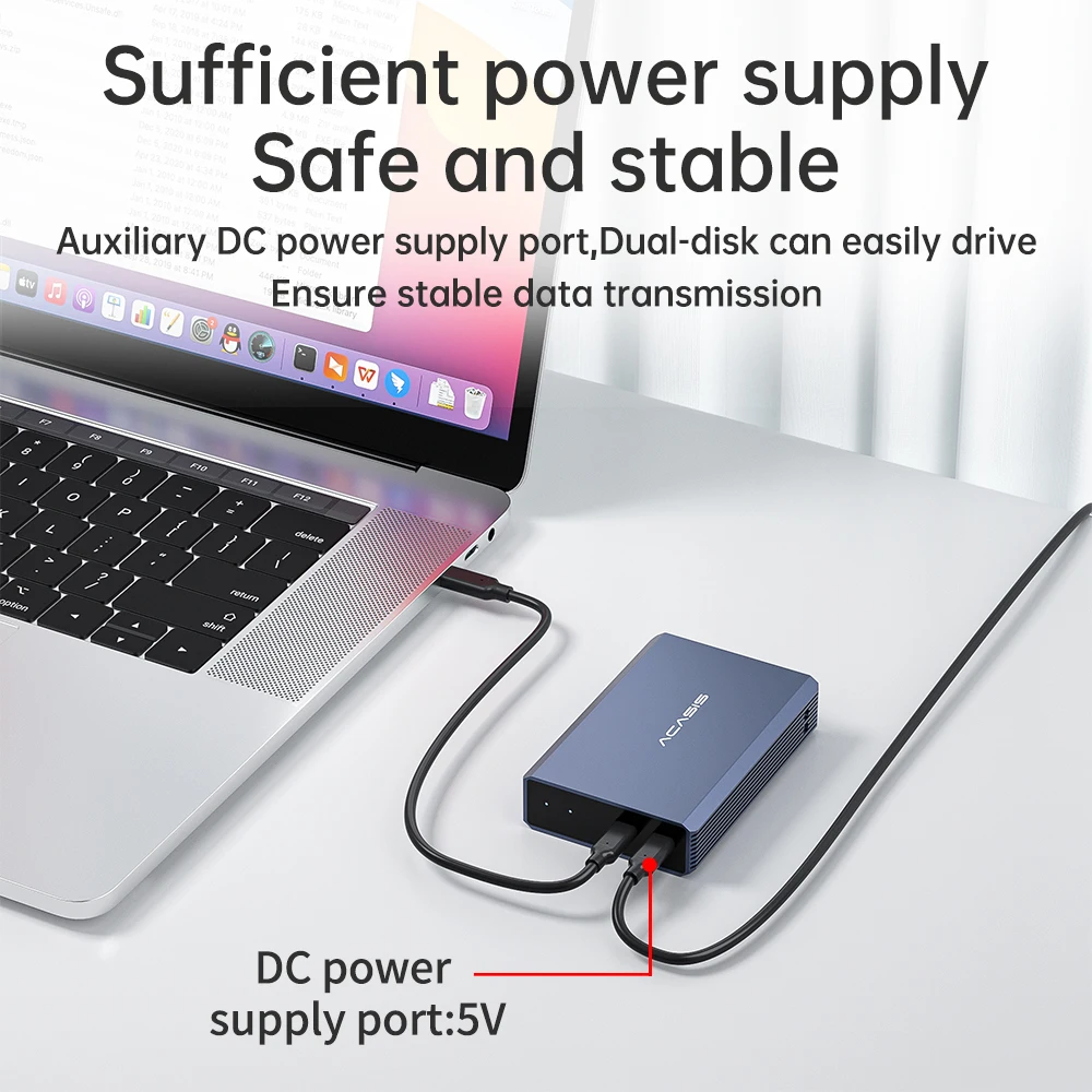 Acasis Dual-bay 2.5 Inch HDD Case External Hard Drive Enclosure Case HDD SSD Case RAID Array Type C 2.5" Disk Array Enclosure