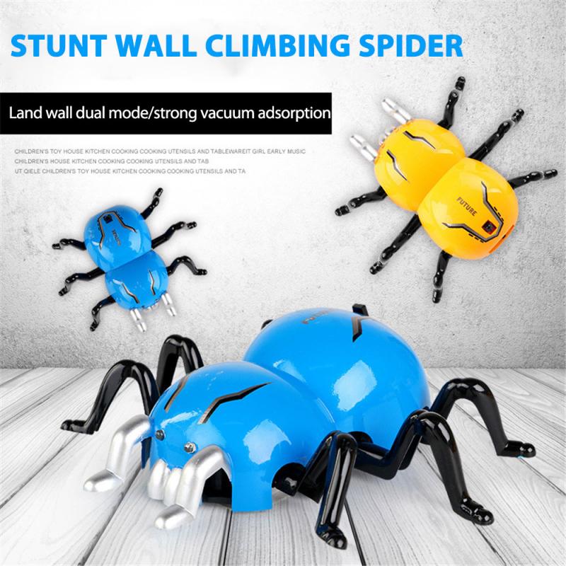 1pc Electronic Remote Control Simulation Spider Climbing Wall Hanging Spider Halloween Tricky Prank Horror Toy for xmas