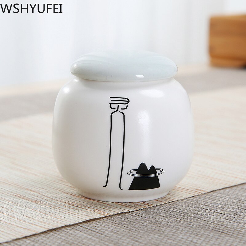 Retro Keramische Mini Thee Blikjes Thee Set Thee Verzegelde Blikken Gedroogd Fruit Collectie Moet Reizen Reizen Draagbare Verzegelde Opslagtank